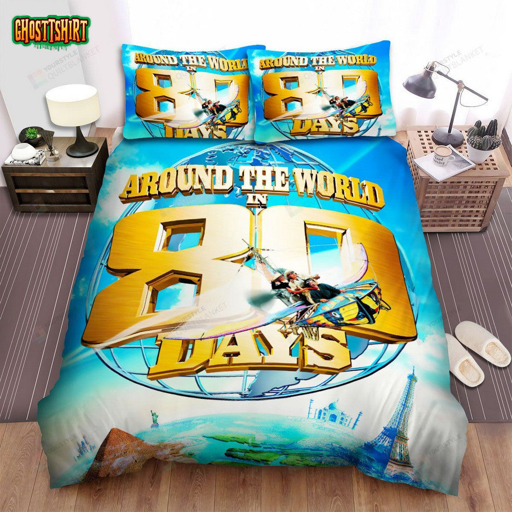 Around The World In 80 Days (2004) Poster Bed Sheets Spread Comforter Duvet Cover Bedding Set