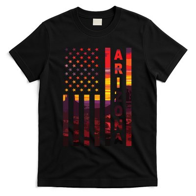 Arizona Sunset American Flag Flagstaff Tucson State Resident T-Shirt