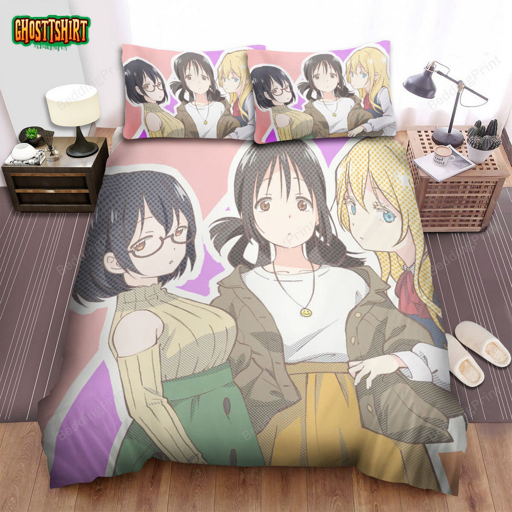 Asobi Asobase The Pastimers Club Anime Poster Bed Sheets Spread Duvet Cover Bedding Set