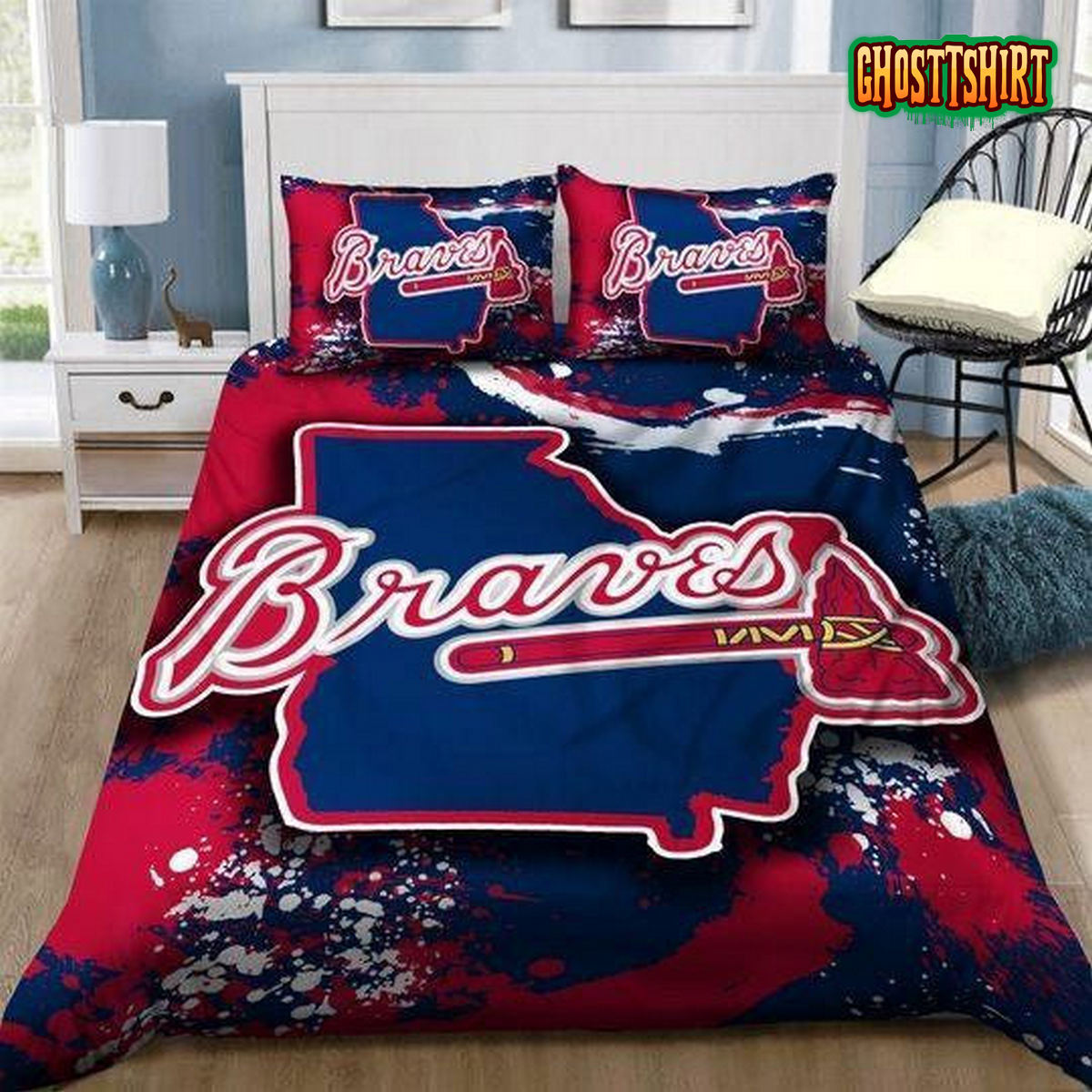 Atlanta Braves Bedding Set Ver 2 Duvet Cover Pillow Cases