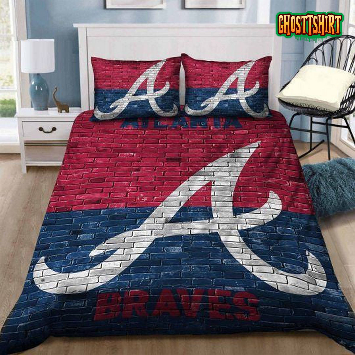 Atlanta Braves Bricks Bedding Set