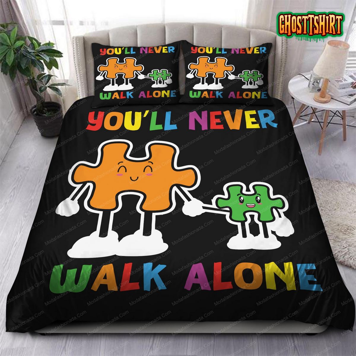 Autism Mom You'll Never Walk Alone Bedding Set