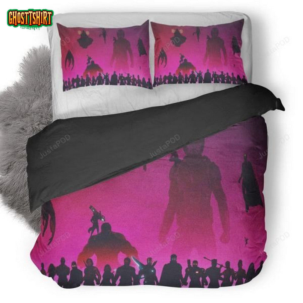 Avengers Superheroes Shadow Poster Duvet Cover Bedding Set