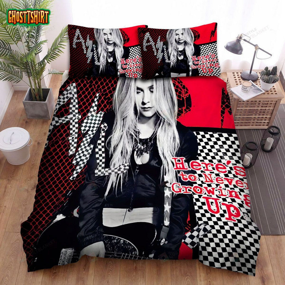 Avril Lavigne Here's To Never Growing Up Song Art Bed Sheets Spread Duvet Cover Bedding Set