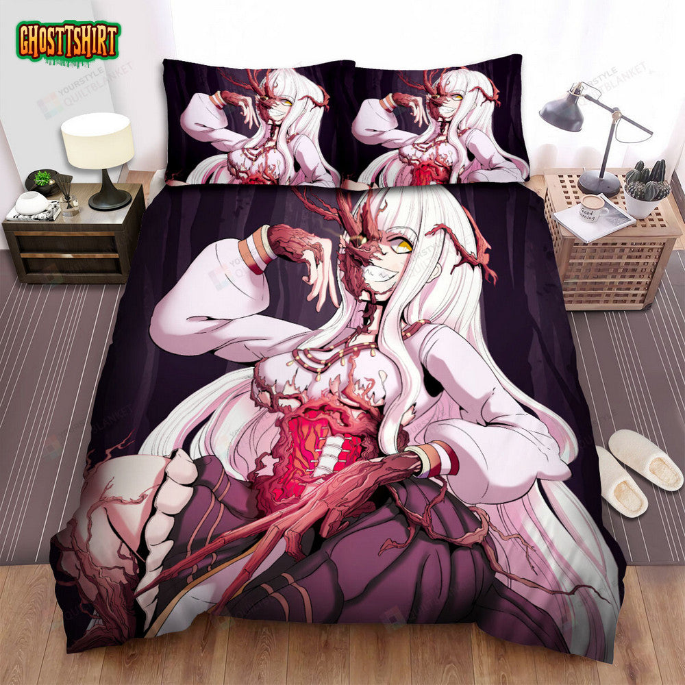 Baba Yaga Smiling Anime Art Style Bed Sheets Spread Duvet Cover Bedding Set