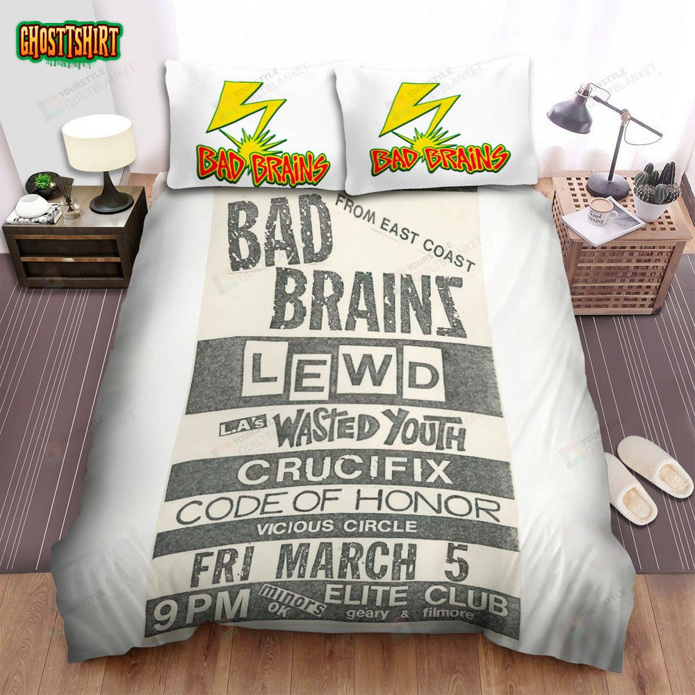 Bad Brains Poster Bed Sheets Spread Comforter Duvet Cover Bedding Set