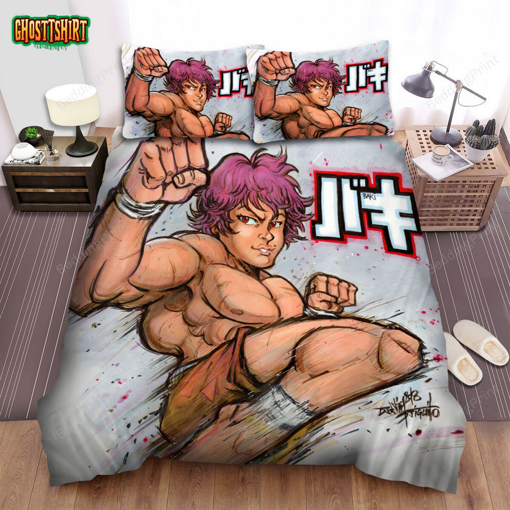 Baki Young Yuujiro Hanma Poster Bed Sheets Spread Duvet Cover Bedding Set