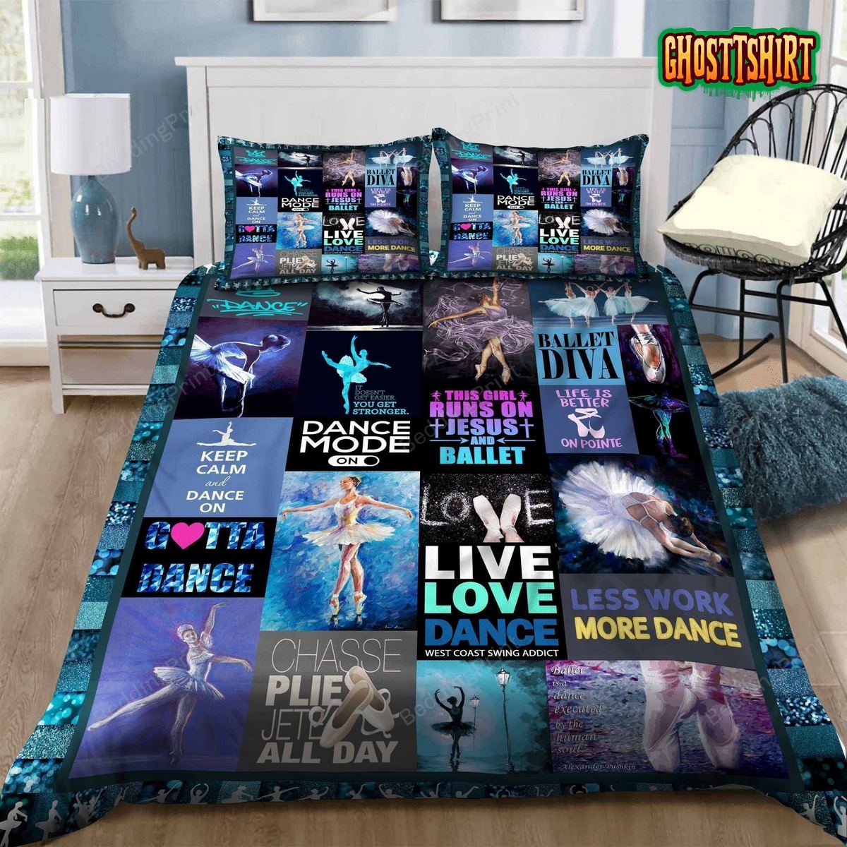 Ball Live Love Dance Bed Sheets Duvet Cover Bedding Set