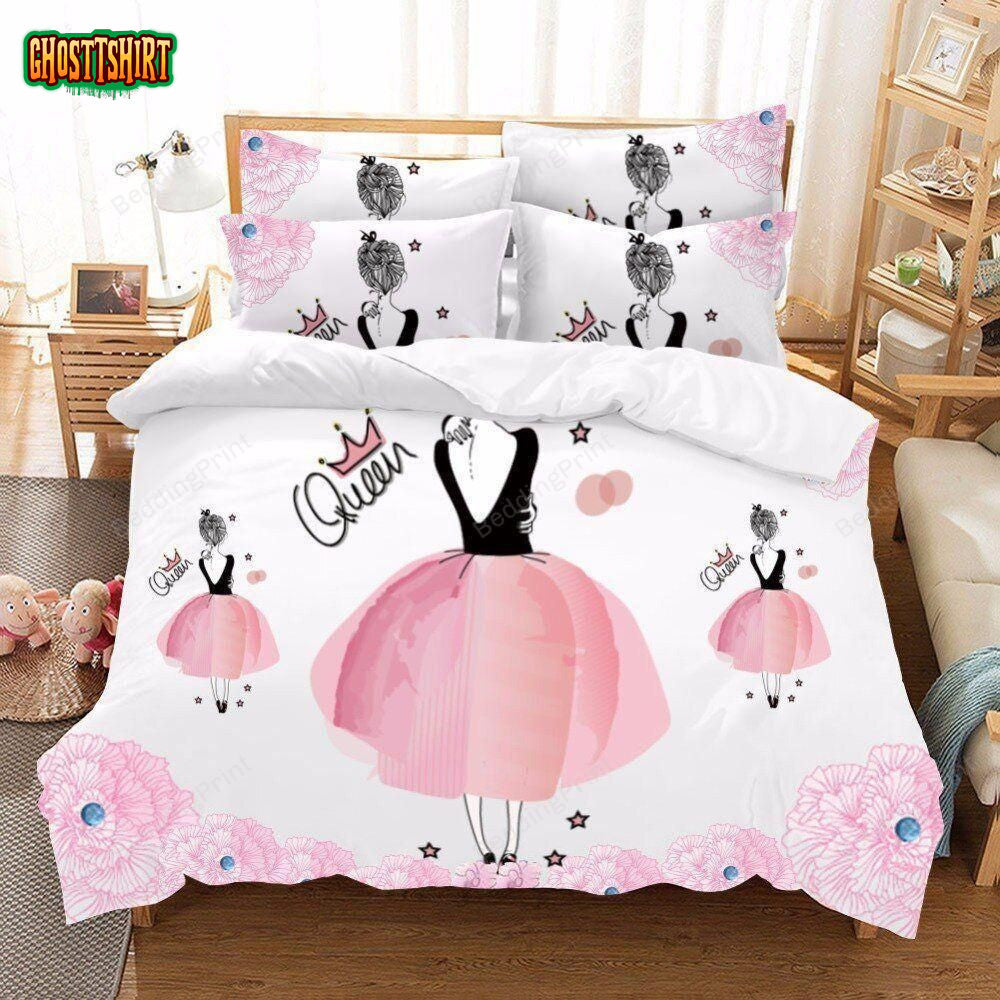 Ballerina Ballet Dancing Queen Bedding Custom Name Duvet Cover Bedding Set