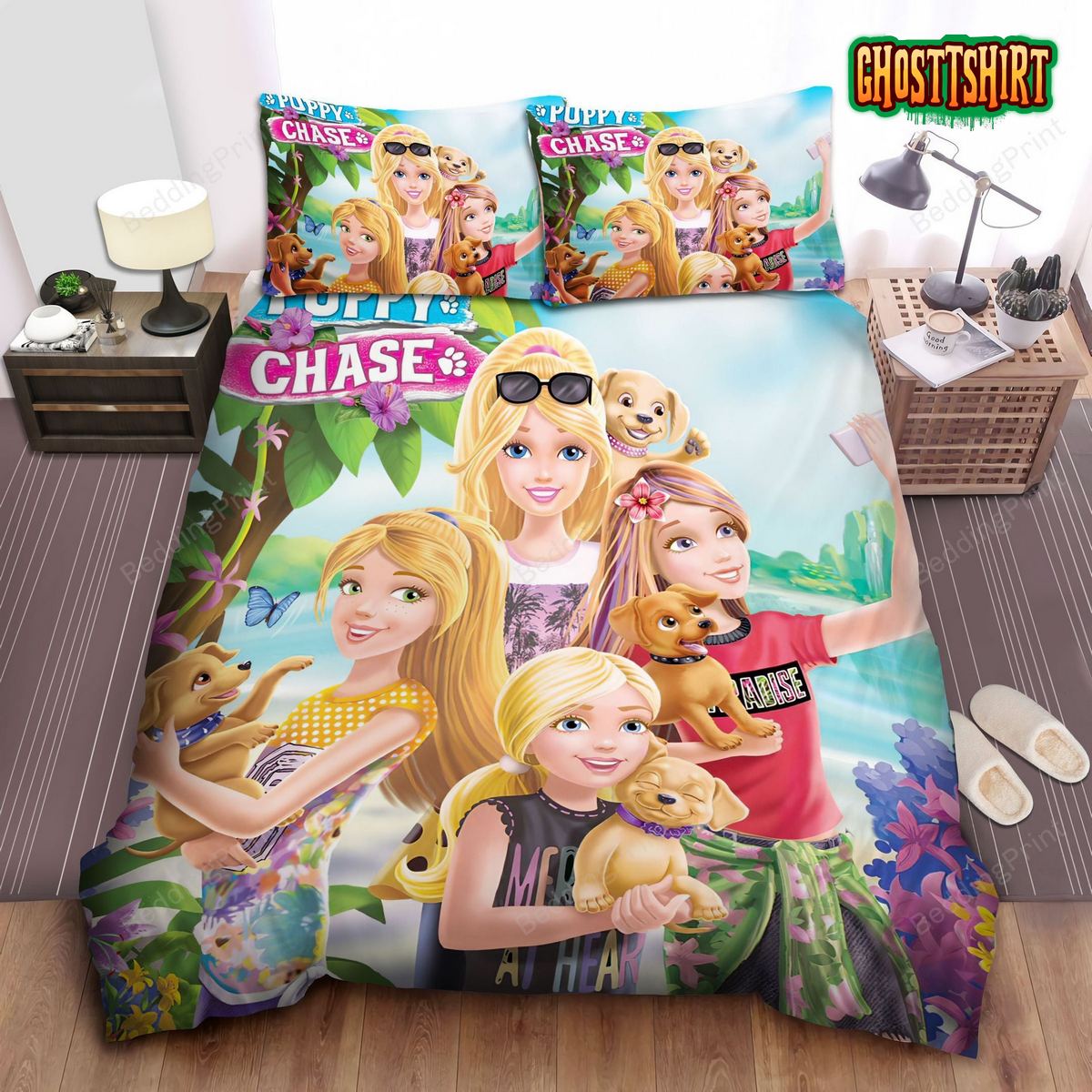 Barbie And Puppies Bed Sheets Duvet Cover Bedding Set