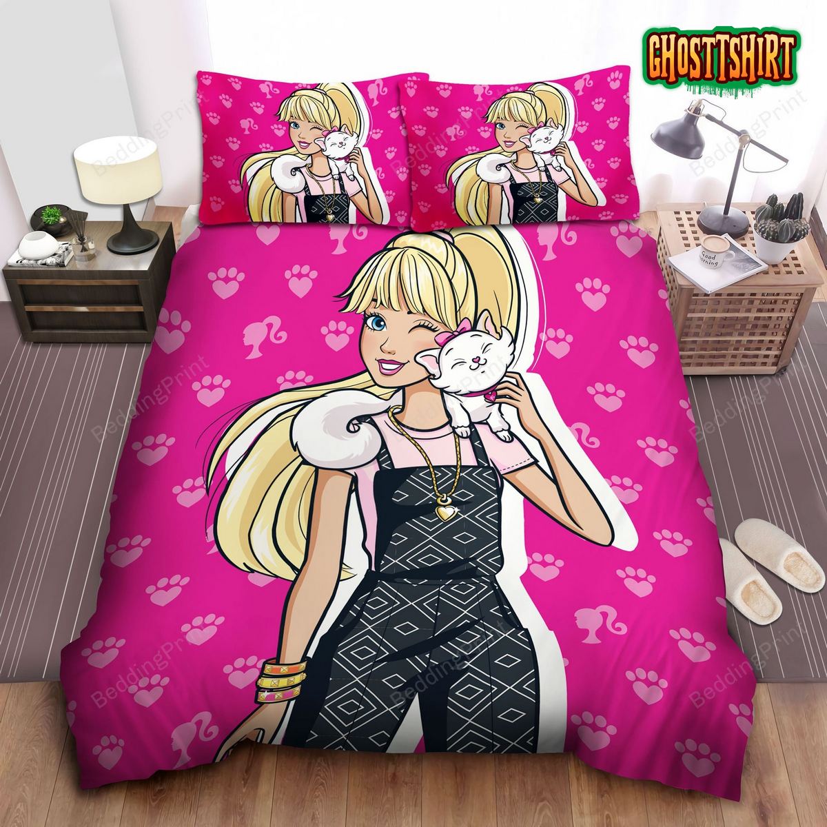 Barbie Cat Bed Sheets Duvet Cover Bedding Set