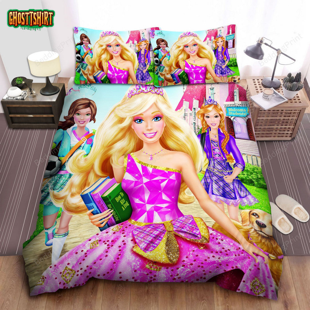 Barbie School Bed Sheets Spread Duvet Cover Bedding Set
