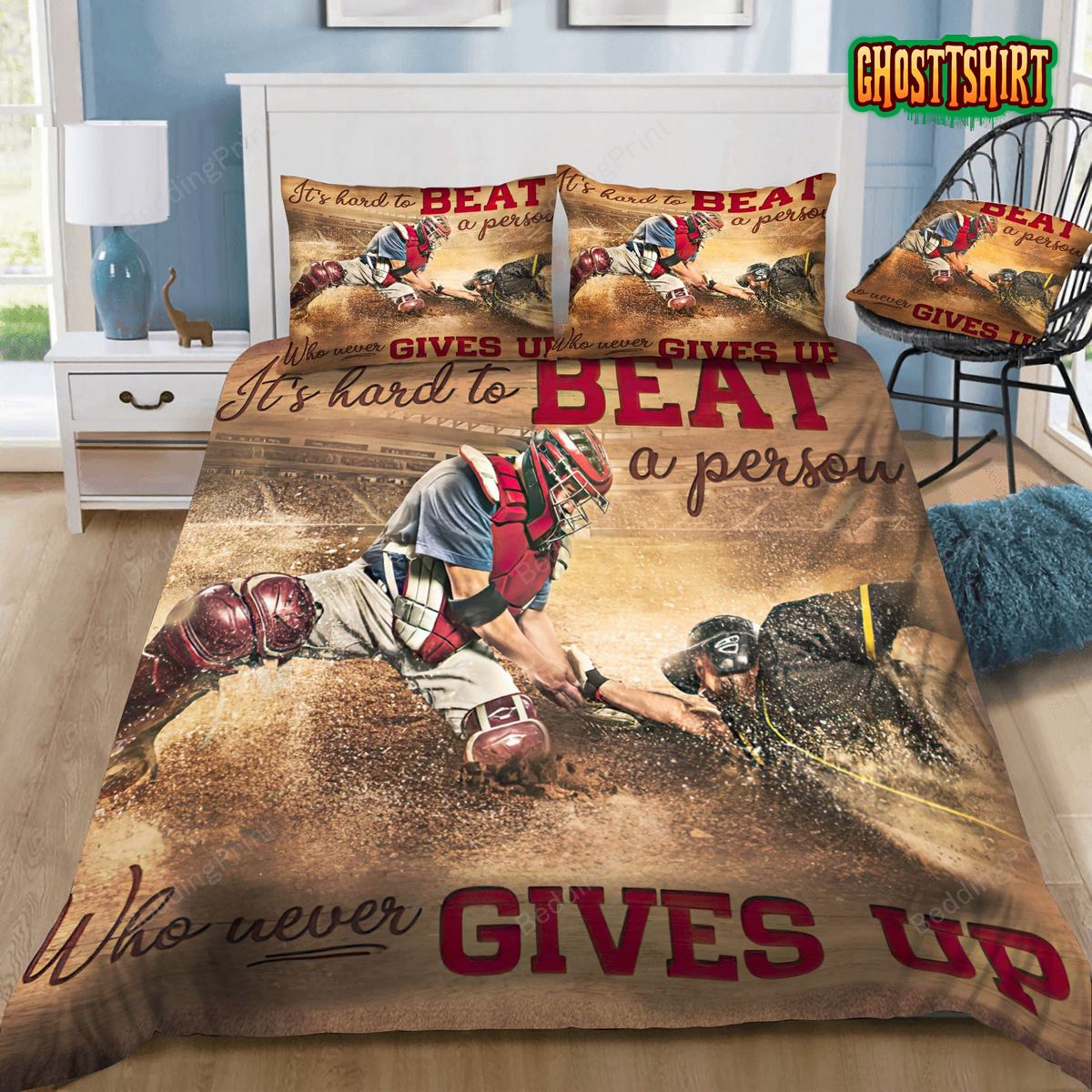 Baseball Its Hard To Beat A Person Bed Sheets Duvet Cover 1 Bedding Set