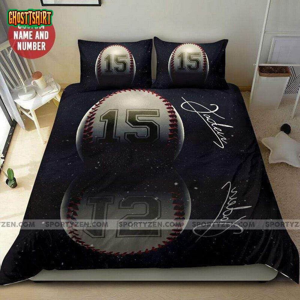 Baseball Shadow Custom Duvet Cover Bedding Set