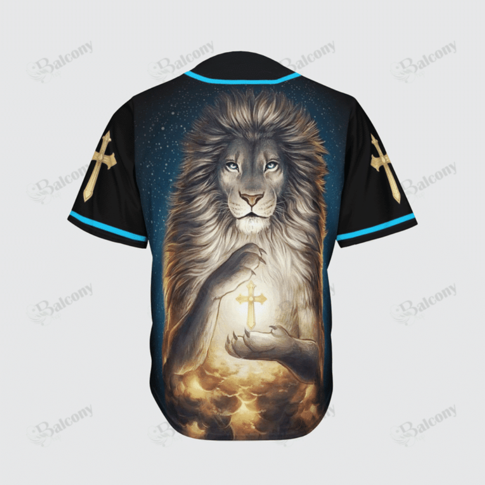 Baseball Tee Miraculous lion with a shining cross Baseball Jersey 137 - Aopprinter