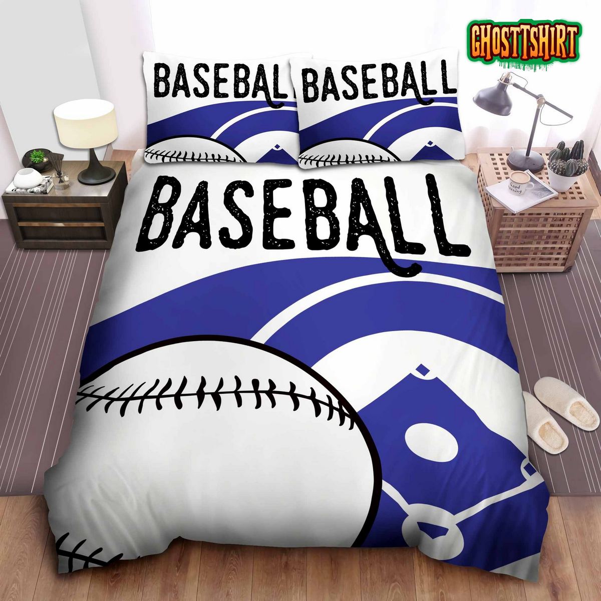Baseball Whitenblue For Sport Lovers Bed Sheets Duvet Cover Bedding Set