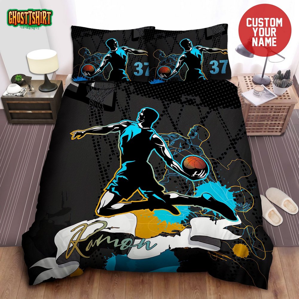 Basketball Colorful Custom Duvet Cover Bedding Set