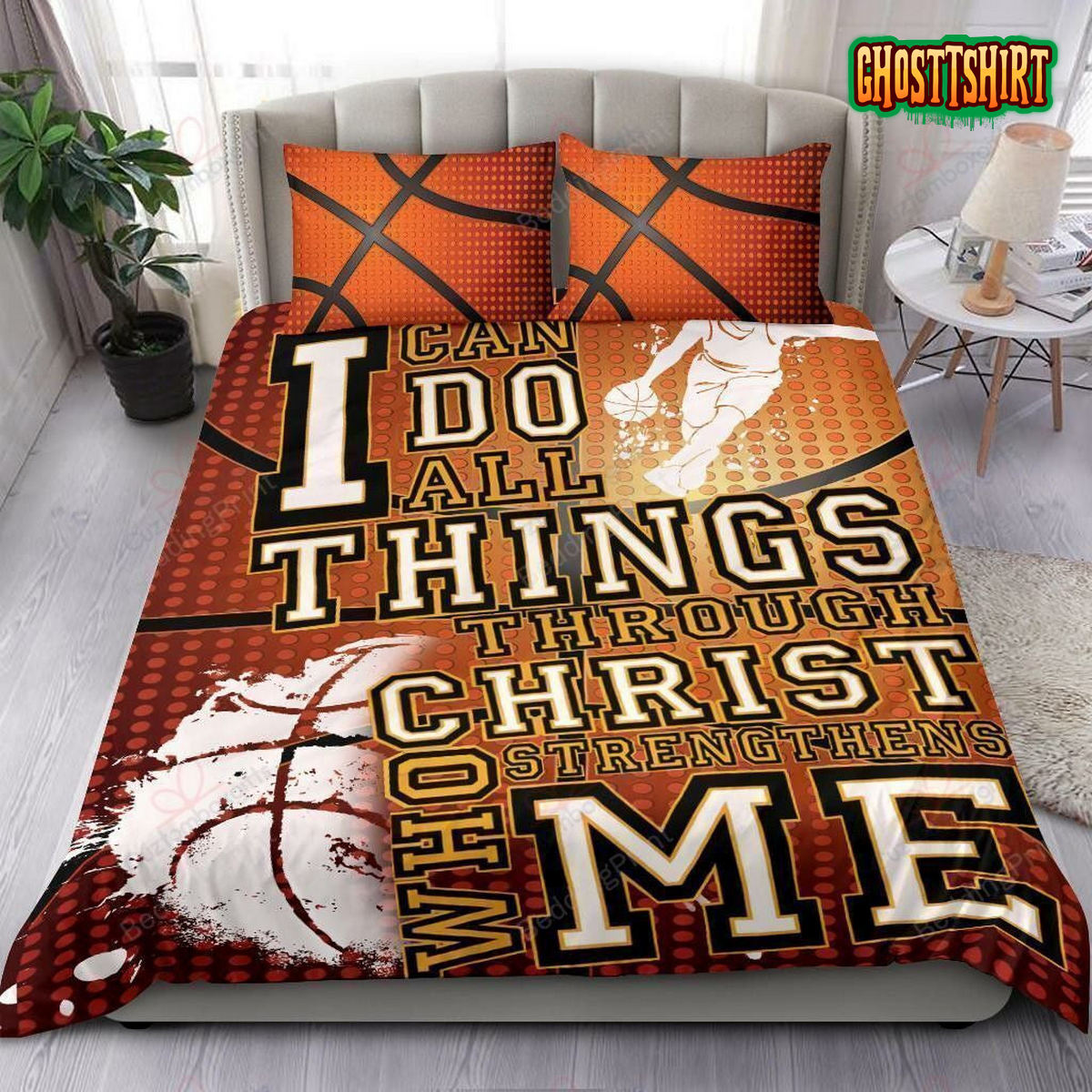 Basketball I Can Do All Things Bed Sheets Duvet Cover Bedding Set