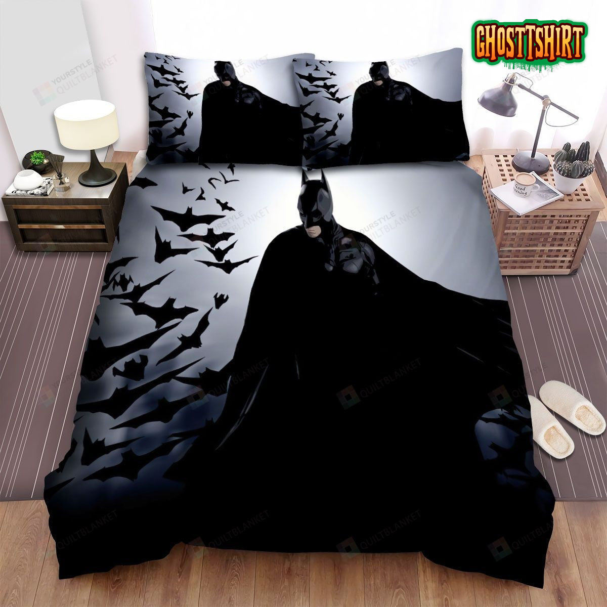 Batman Begins Movie Batman In The Dark Poster Bed Sheets Duvet Cover Bedding Set