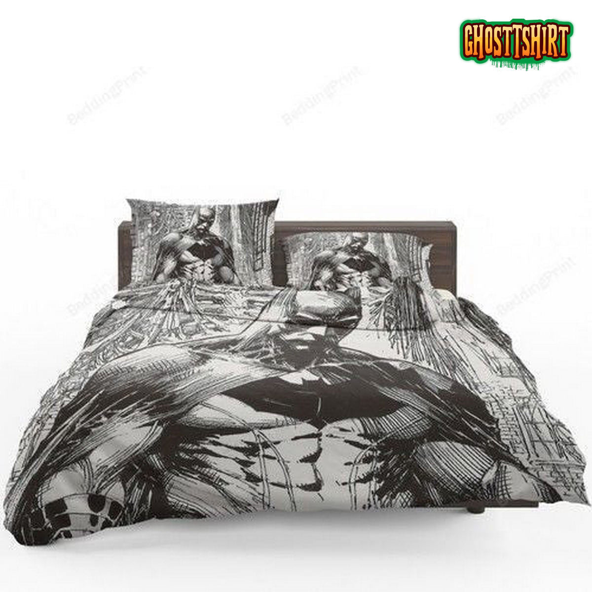 Batman Black & White Comic Art 3D Duvet Cover Bedding Set