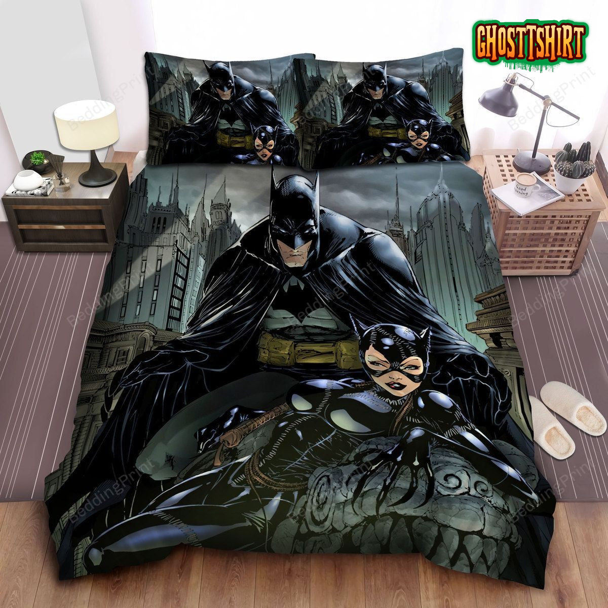 Batman & Catwoman Crazy Romantic Bed Sheets Duvet Cover Bedding Set