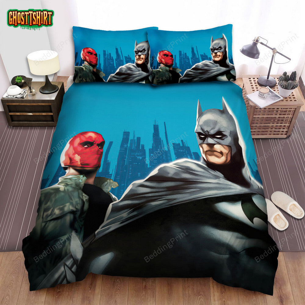 Batman Under The Red Hood Series Art 6 Bed Sheets Duvet Cover Bedding Set