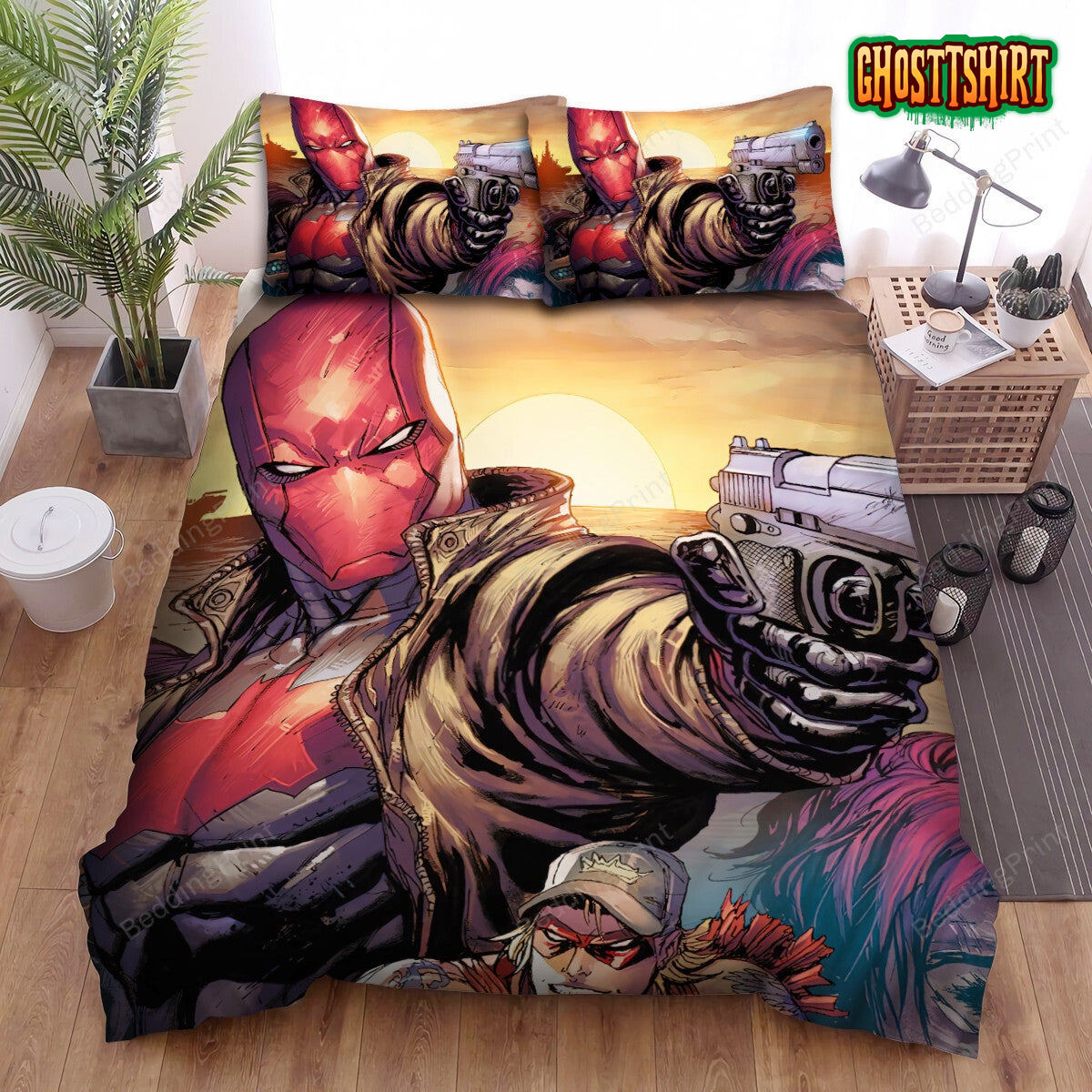 Batman Under The Red Hood Series Art 7 Bed Sheets Duvet Cover Bedding Set