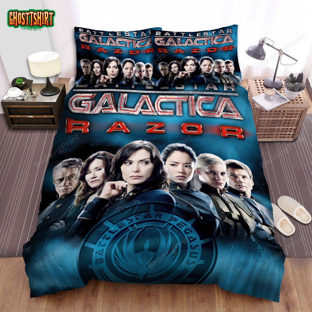 Battlestar Galactica (2004–2009) Blue Poster Movie Poster Bed Sheets Duvet Cover Bedding Set
