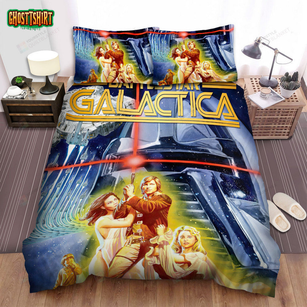 Battlestar Galactica (2004–2009) Dynamite 3 Movie Poster Bed Sheets Duvet Cover Bedding Set