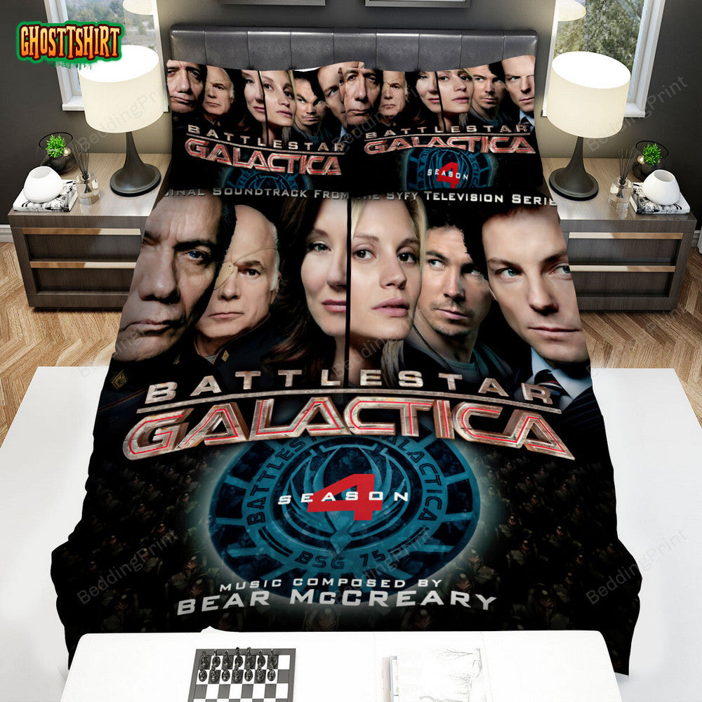 Battlestar Galactica (2004–2009) Season 4 Movie Poster Bed Sheets Duvet Cover Bedding Set