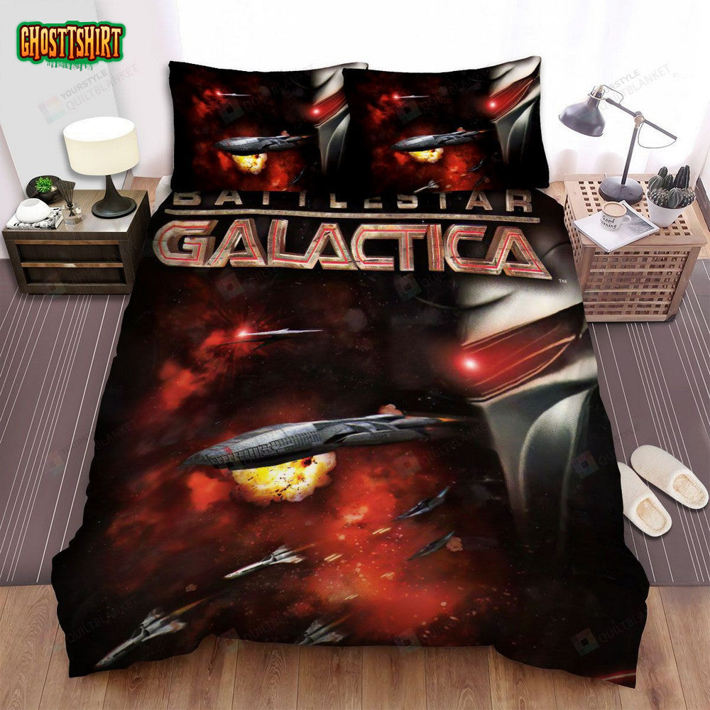 Battlestar Galactica (2004–2009) Space War Movie Poster Bed Sheets Duvet Cover Bedding Set