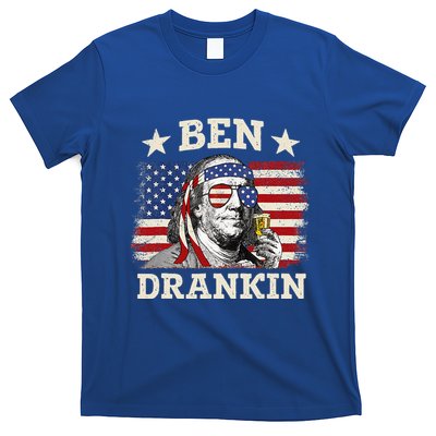 Ben Drankin Benjamin Franklin 4th Of July Funny Drinking T-Shirt