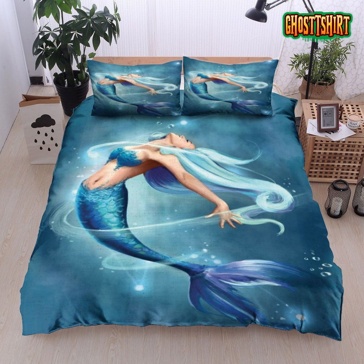 Beautiful Mermaid In The Ocean Bed Sheets Duvet Cover Bedding Set