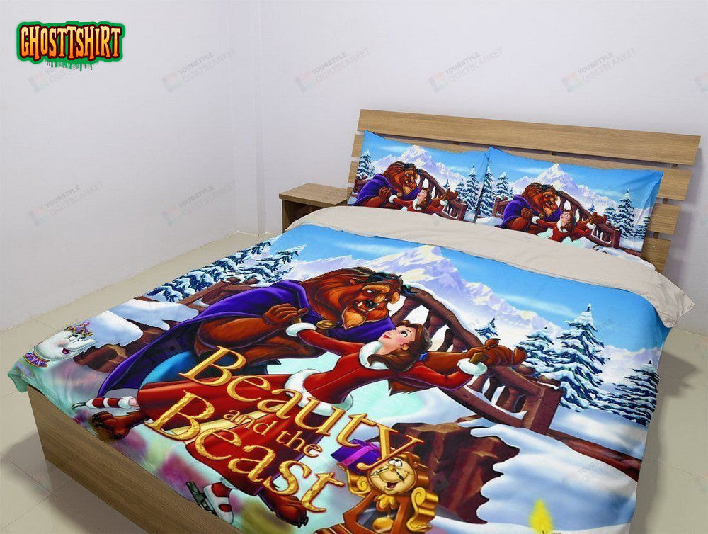 Beauty And The Beast Animation Poster 3D Printed Bedding Set