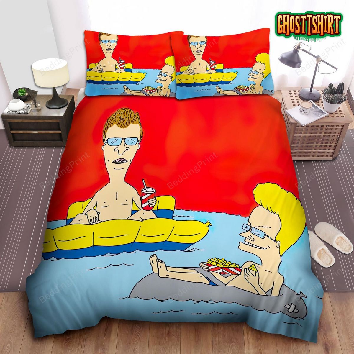 Beavis And Butt-Head Summer Vacation Vibe Bed Sheets Duvet Cover Bedding Set