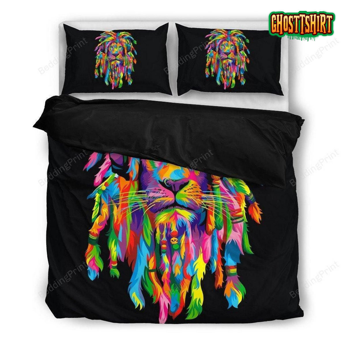 Bedding Lion Rasta Black Duvet Cover & Pillow Cases
