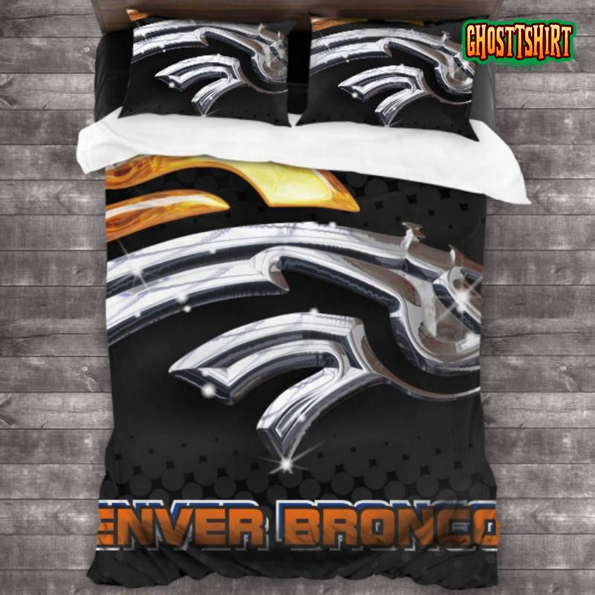 Bedding Sets with 3 Pieces Denver Broncos Logo Bedding Set 3PCS Duvet Cover Pillowcases Comforter Cover