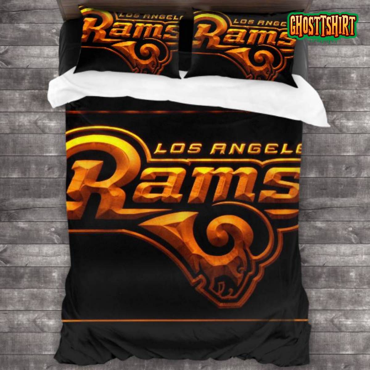 Bedding Sets with 3 Pieces NFL Los Angeles Rams Logo Bedding Set 3PCS Duvet Cover Pillowcases Comforter Cover