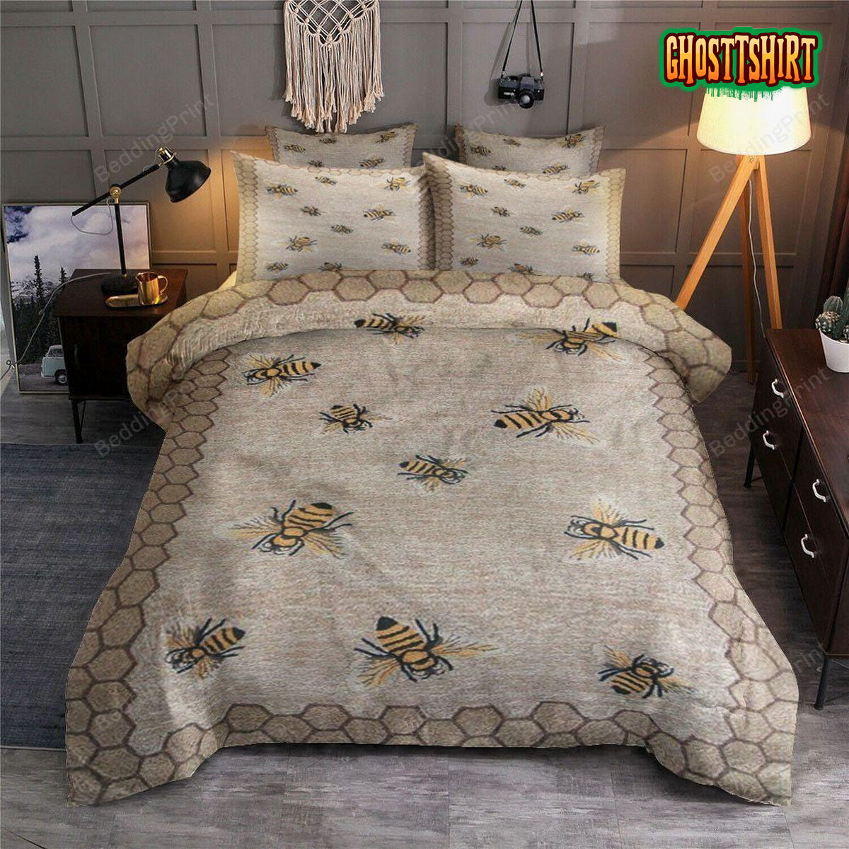 Bee Pattern Beehive Bedding Set