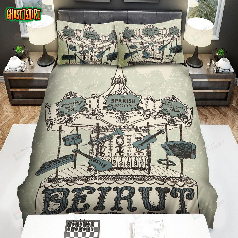 Beirut Band The Spanish Moon Concert Poster Bed Sheets Spread Comforter Duvet Cover Bedding Set