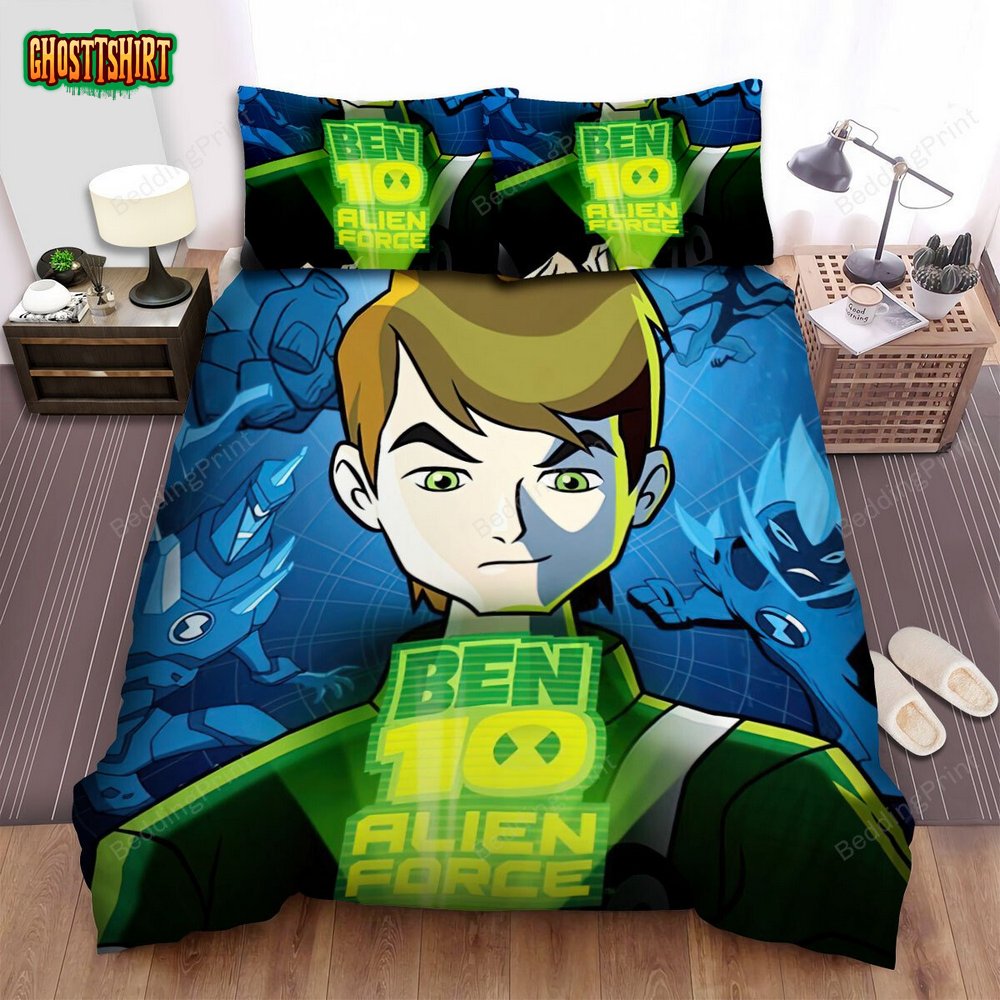 Ben 10 Alien Force Animated Series Poster 4 Bed Sheets Duvet Cover Bedding Set