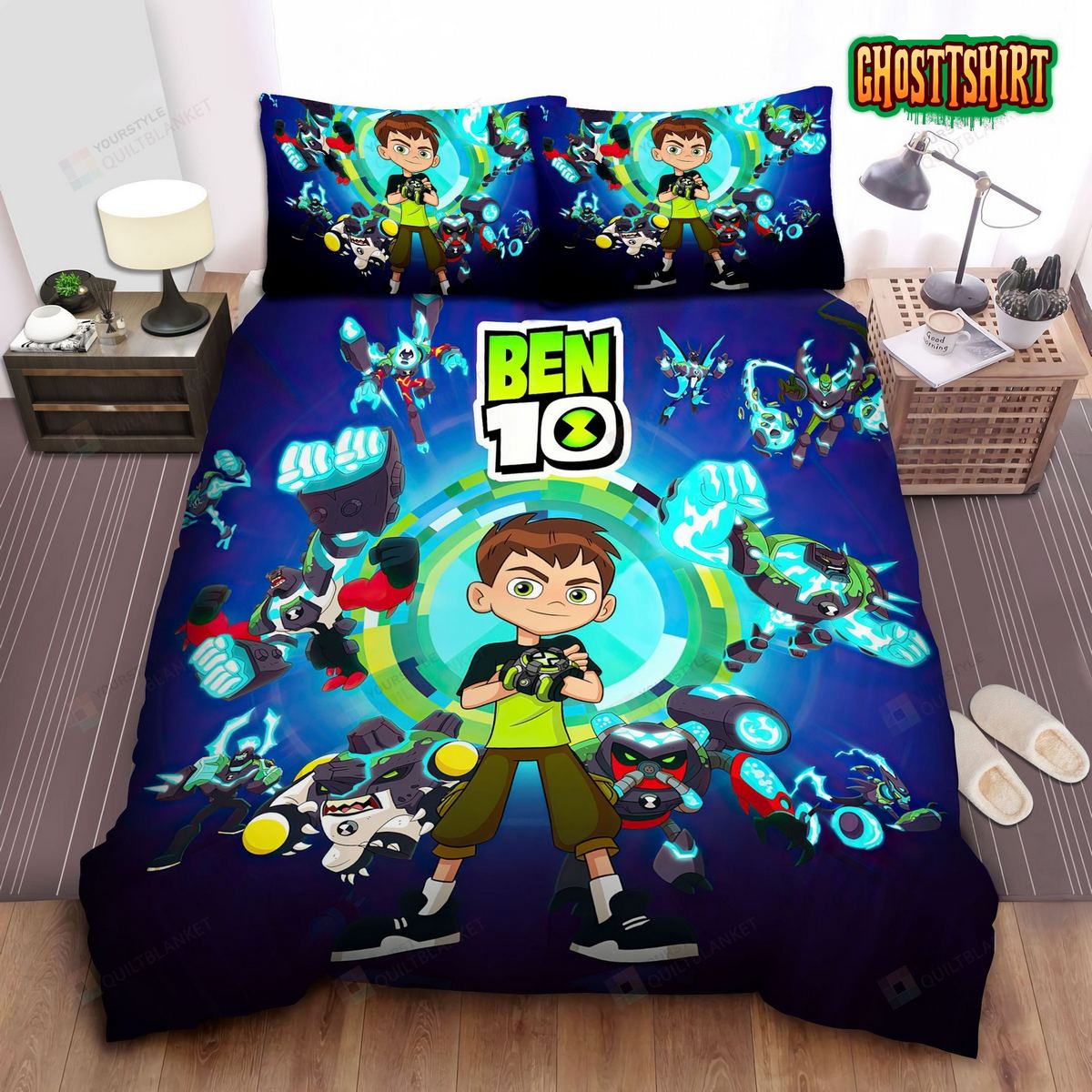 Ben 10, Alien's Equipments Get Your Back Bed Sheets Duvet Cover Bedding Set