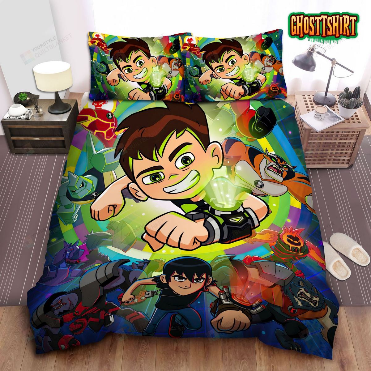 Ben 10, Omnitrux Of Ben And Kevin Bed Sheets Duvet Cover Bedding Set