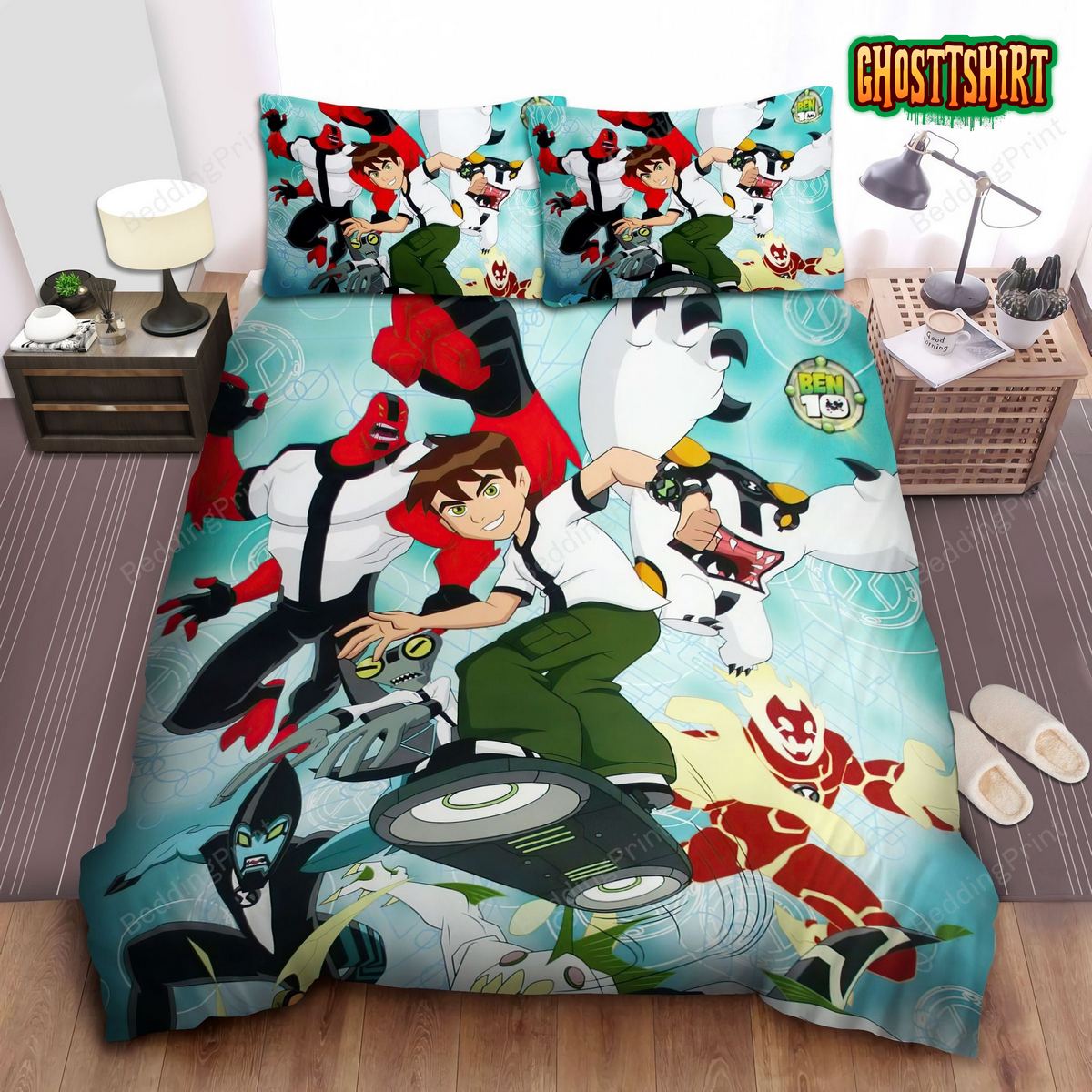 Ben 10, Pyronite And Others Bed Sheets Duvet Cover Bedding Set