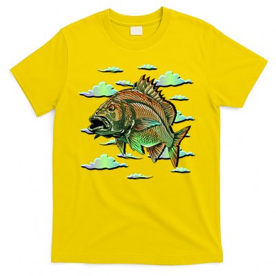 Bass Fishing Illustration River Hook T-Shirt