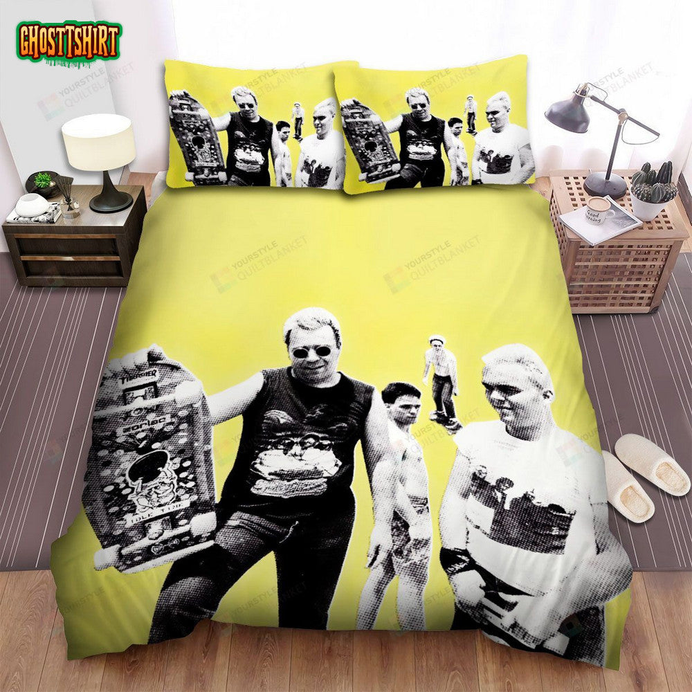 Big Boys Band Yellow Background Pose Bed Sheets Spread Comforter Duvet Cover Bedding Set