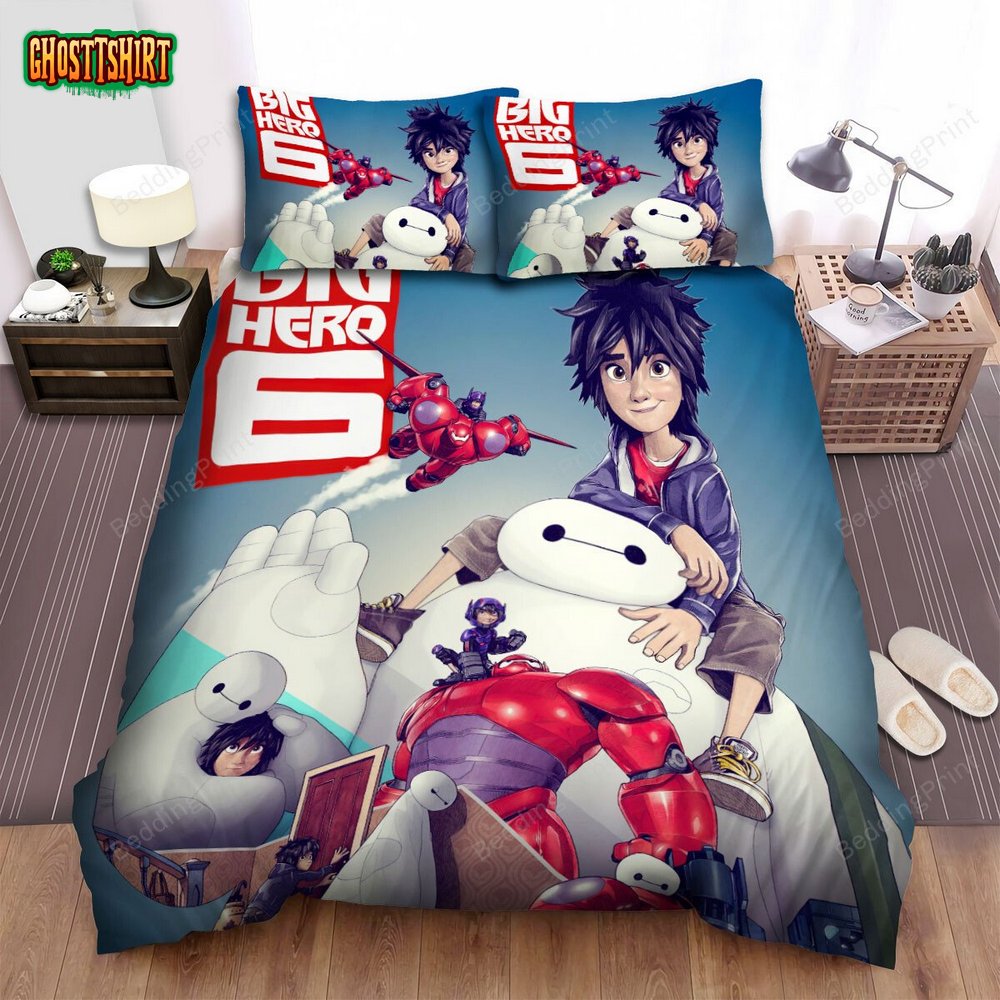 Big Hero 6 (2014) Movie Illustration 3 Bed Sheets Duvet Cover Bedding Set