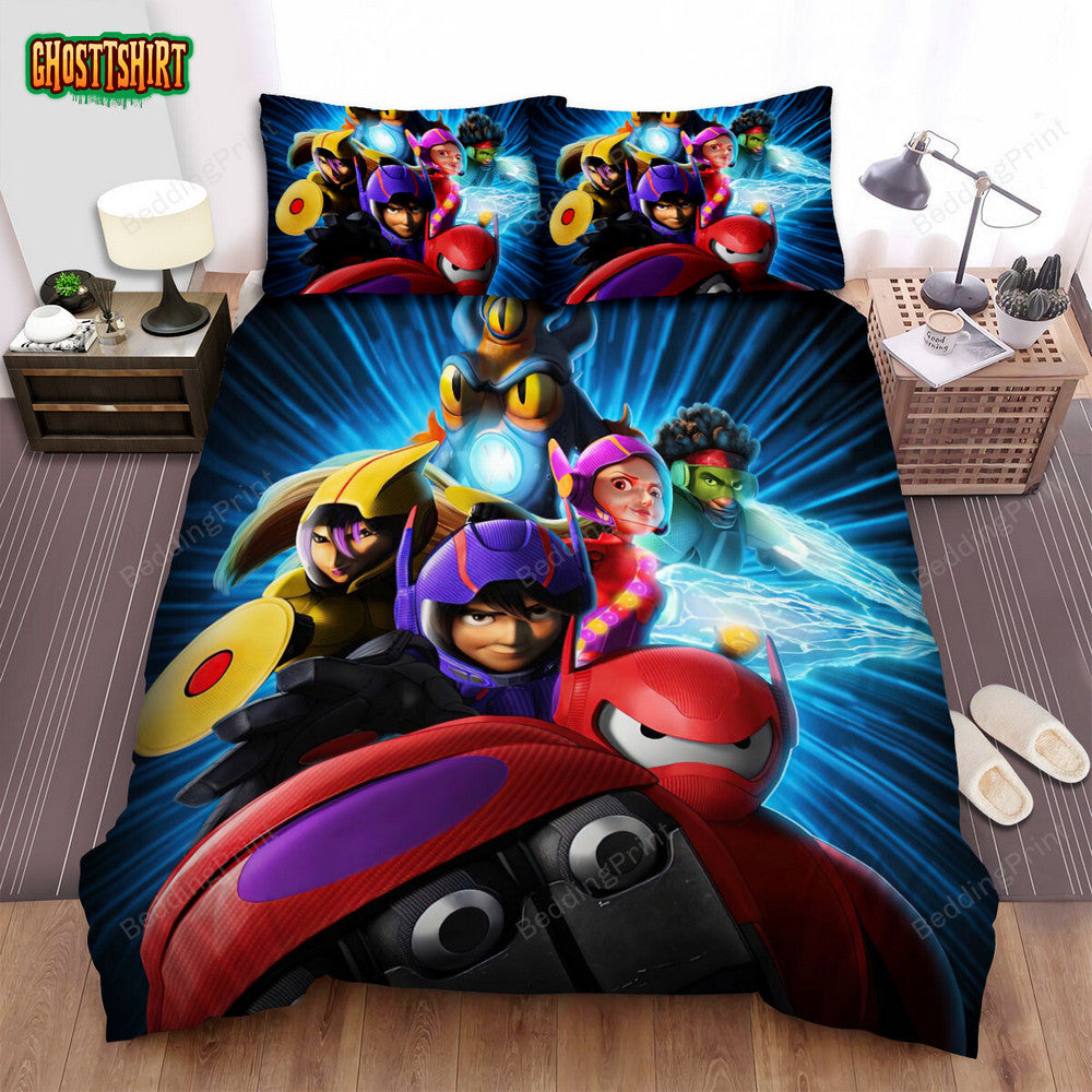 Big Hero 6 (2014) Movie Poster Fanart Bed Sheets Duvet Cover Bedding Set