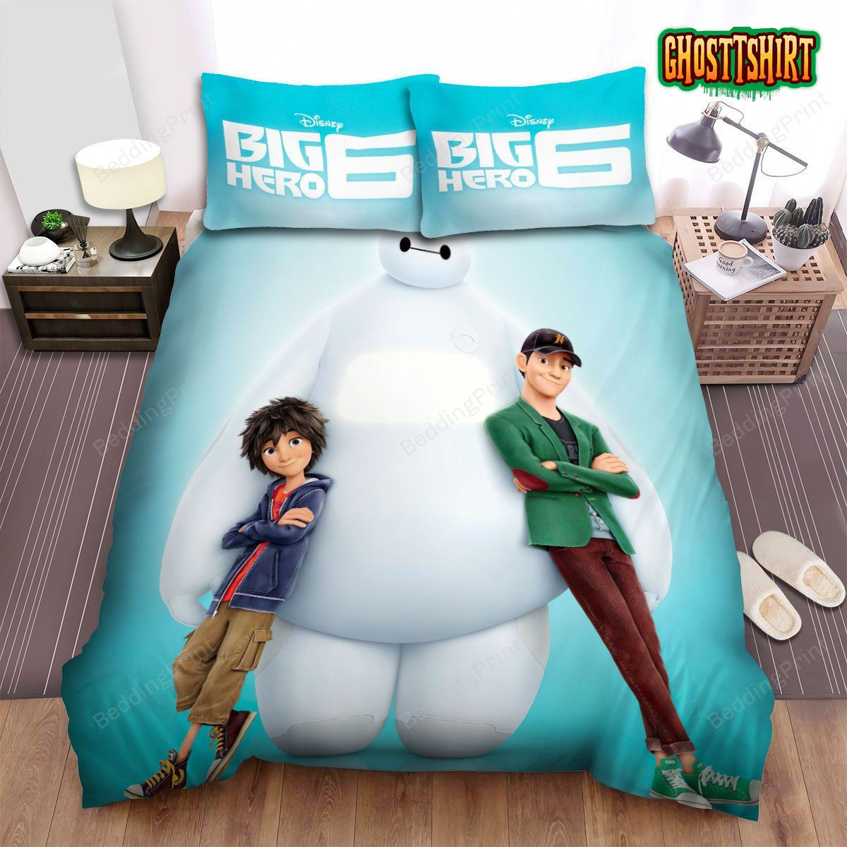 Big Hero 6 Baymax With Hiro & Tadashi Bed Sheets Duvet Cover Bedding Set