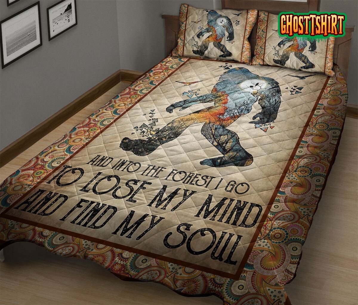 Bigfoot And Into The Forest I Go To Lose My Mind And Find My Soul Bed Sheets Duvet Cover Bedding Set